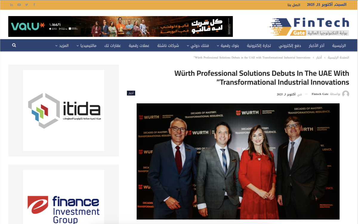 Würth Professional Solutions Debuts in the UAE with Transformational Industrial Innovations”