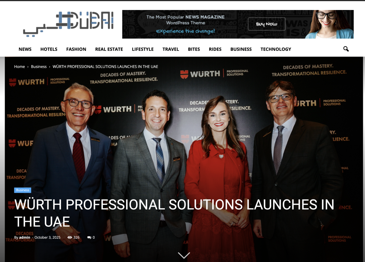 WÜRTH PROFESSIONAL SOLUTIONS LAUNCHES IN THE UAE
